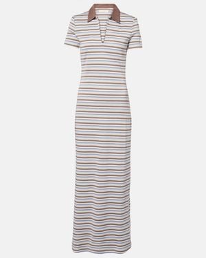 Faithfull the Brand Tiesse Striped Cotton Maxi Dress - White