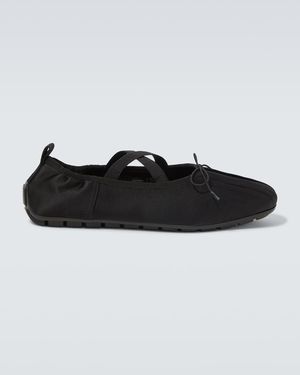 Simone Rocha Grip Satin Ballet Flats - Black