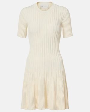 Ami Paris Ribbed-Knit Minidress - Natural