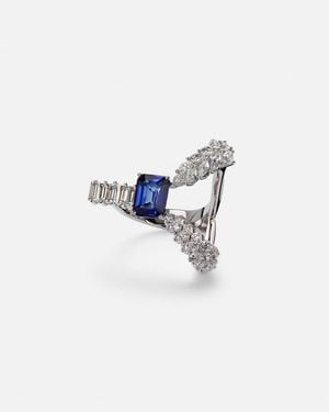 YEPREM Reign Supreme 18Kt Ring With Sapphire And Diamonds - Blue