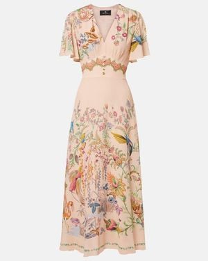 Etro Printed Midi Dress - Natural