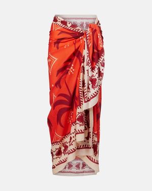 Johanna Ortiz Printed Cotton Beach Cover-Up - Red