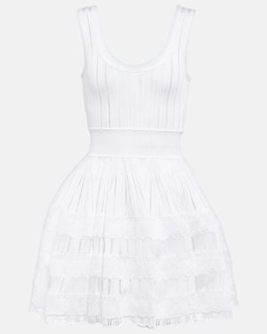Alaïa Alaïa Fluid Knitted Mini Dress - White