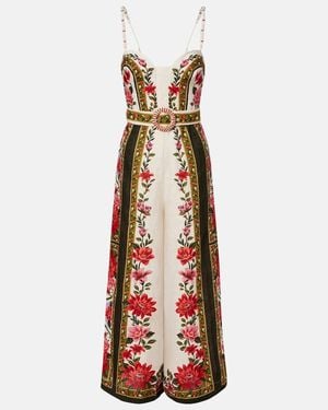 FARM Rio Wonder Rio Belted Linen Jumpsuit - Multicolour