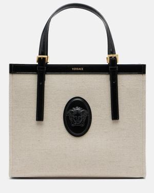 Versace Tote Riviere Small Aus Canvas - Schwarz