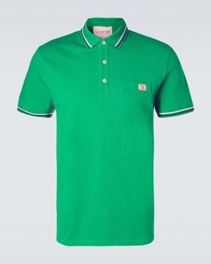 Valentino Cotton Pique Polo Shirt - Green