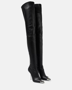David Koma Over-The-Knee Leather Boots - Black