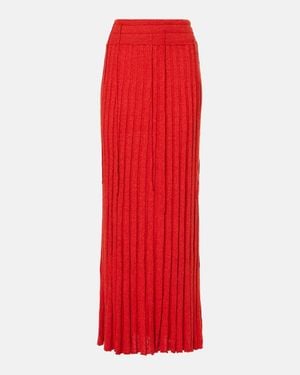 Christopher Esber Linen And Silk-Blend Maxi Skirt - Red