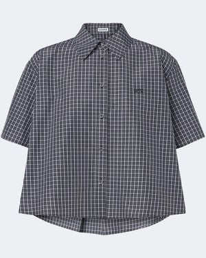 Loewe Checked Cotton-Blend Shirt - Grey