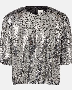 Isabel Marant Helga Sequined Top - Black