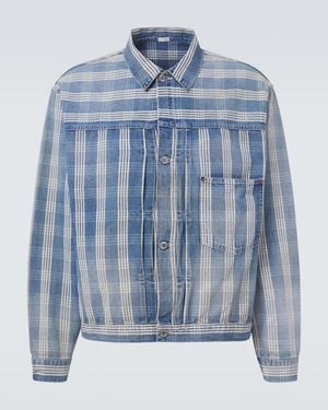 A.PRESSE Giacca Di Jeans No.213 A Quadri - Blu