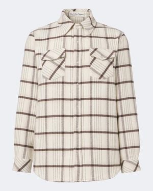 God's True Cashmere Expedition Plaid Cashmere Shirt With Rose Quartz - Natural