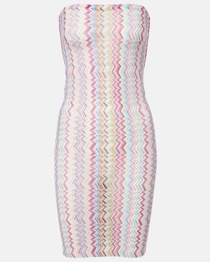 Missoni Zigzag Strapless Minidress - Pink