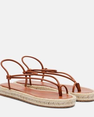 Gianvito Rossi Leather Espadrille Sandals - Brown
