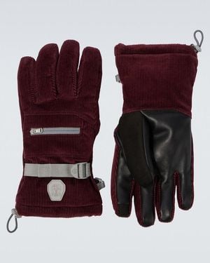 Brunello Cucinelli Skihandschuhe Aus Baumwoll-Cord Mit Leder - Lila