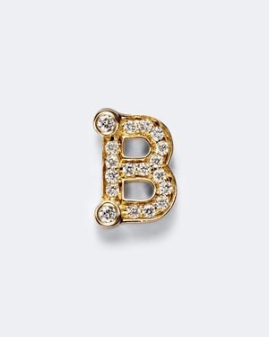 Sophie Bille Brahe Initial Petite B 18Kt Single Earring With Diamonds - White