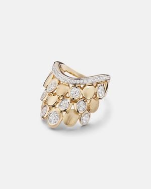 Rainbow K Pinky Ring Blossom Aus 14Kt Gelbgold (585/1000) Mit Diamanten - Weiß