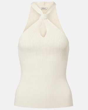Jonathan Simkhai Andrea Ribbed-Knit Halterneck Top - Natural