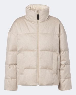 Max Mara Veste Doudoune Reversible En Cachemire - Neutre
