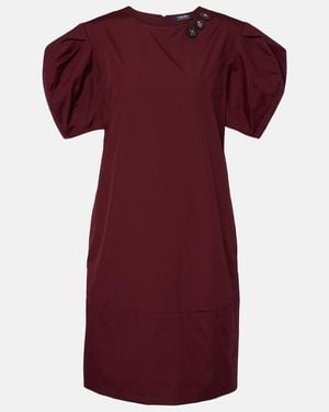 Max Mara Puff-Sleeve Cotton Poplin Minidress - Red