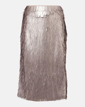 Rohe Sequined Pencil Skirt - Brown