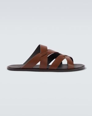 Manolo Blahnik Marvin Leather Sandals - Brown