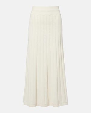 Faithfull the Brand Mieralla Pointelle Cotton-Blend Maxi Skirt - White
