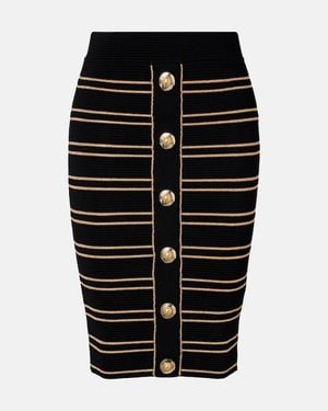 Balmain Midirock Aus Rippstrick - Schwarz