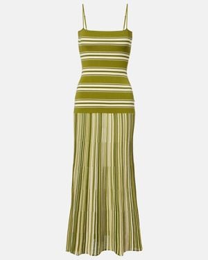 Faithfull the Brand Esenia Striped Cotton-Blend Maxi Dress - Green