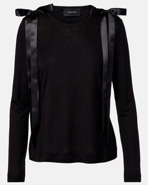 Simone Rocha Bow-Detail Jersey Top - Black