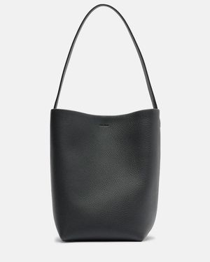 The Row Park N/S Medium Leather Tote Bag - Black