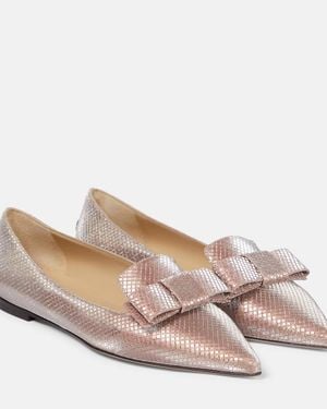 Jimmy Choo Gala Bow-Embellished Ballet Flats - Pink