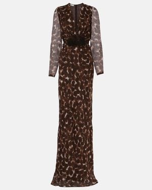 Dries Van Noten Printed Silk Gown - Brown