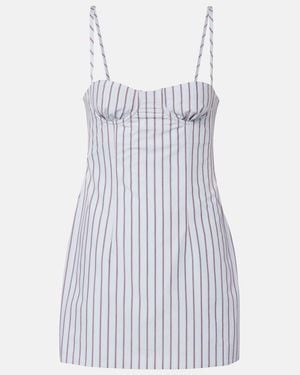 SIR. Pinstripe Cotton-Blend Minidress - Blue