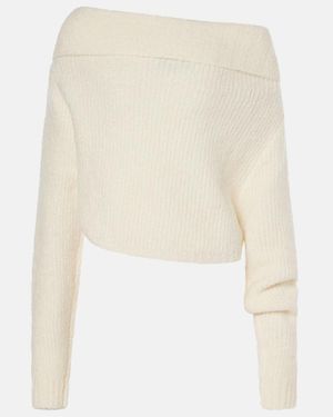 Christopher Esber Off-Shoulder-Pullover Aus Boucle - Weiß