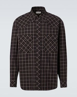 Lemaire Checked Cotton Shirt - Black