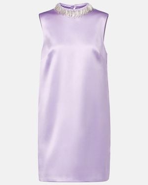 ALÉMAIS Laverne Embellished Satin Minidress - Purple