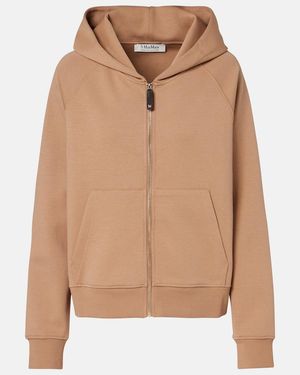 Max Mara Cotton-Blend Jersey Hoodie - Natural