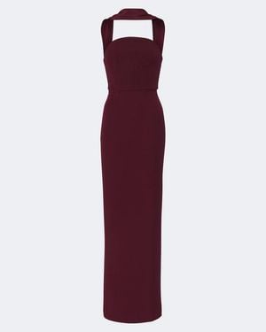 Roland Mouret Scarf-Detail Bustier Gown - Purple