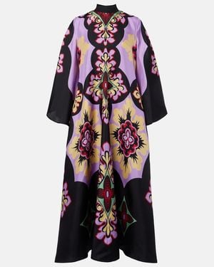 La DoubleJ Palazzo Placee Silk Twill Maxi Dress - Multicolor