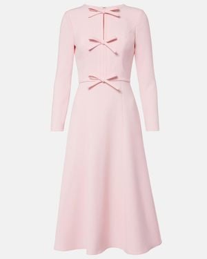 Carolina Herrera Bow-Detail Crepe Midi Dress - Pink