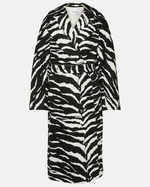 Alaïa Bedruckter Trenchcoat Aus Denim - Schwarz
