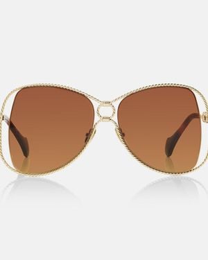 Aquazzura Malibu Oversized Sunglasses - Brown