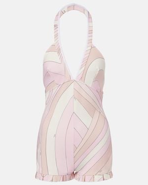 PUCCI Iride Satin Jersey Romper - Pink