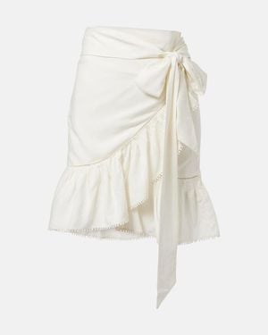 Isabel Marant Falda Envolvente Mempster Con Volantes - Blanco