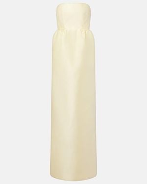 Prada Strapless Silk Satin Gown - White