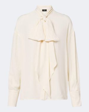 Etro Jacquard Georgette Blouse - Natural