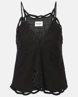 Isabel Marant Tomeki Cotton Top - Black