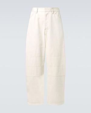 Lemaire Cotton Drill Barrel-Leg Trousers - White