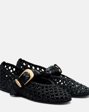 Zimmermann Alchemy Braided Leather Mary Jane Flats - Black